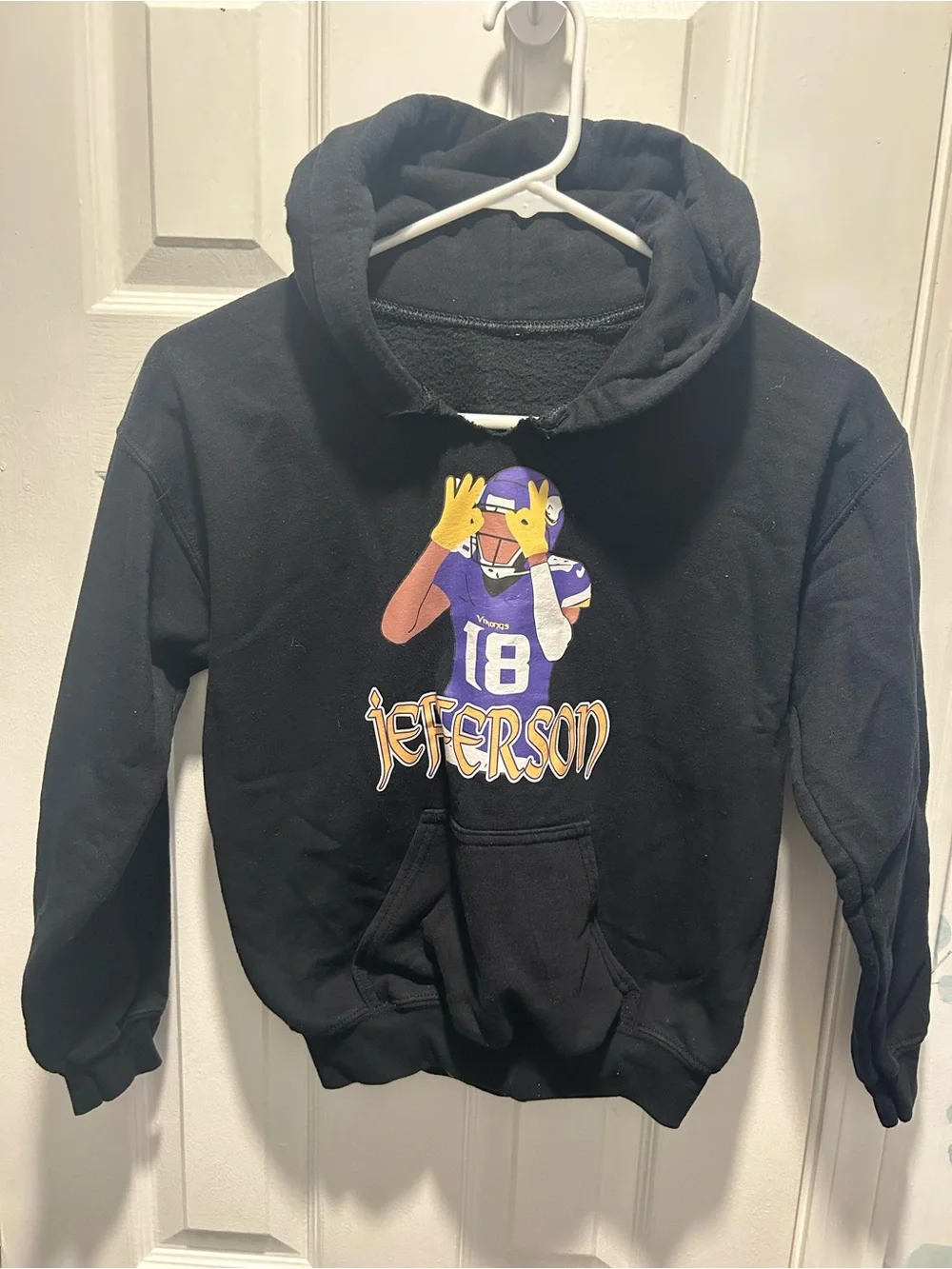 Kids' Black Hoodie with Jefferson Football Graphic